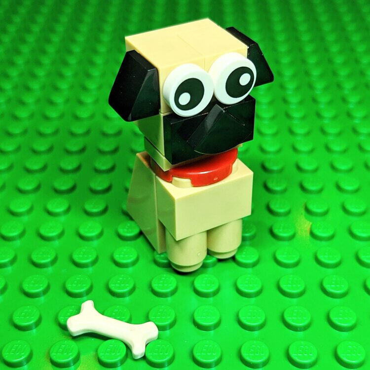 LEGO pug dog model instructions